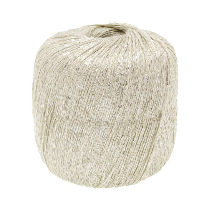 Lana Grossa Brillino, Farbe 32 Creme/Silber – Metall und Viskose bei Lieblingsgarn