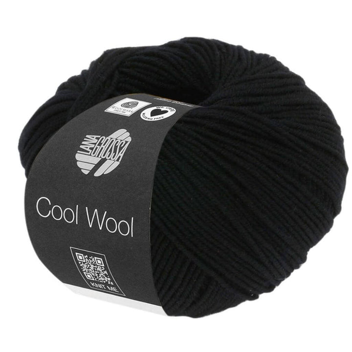 Lana Grossa Cool Wool 50g, Farbe 0433 Schwarz – Merino und Schurwolle bei Lieblingsgarn