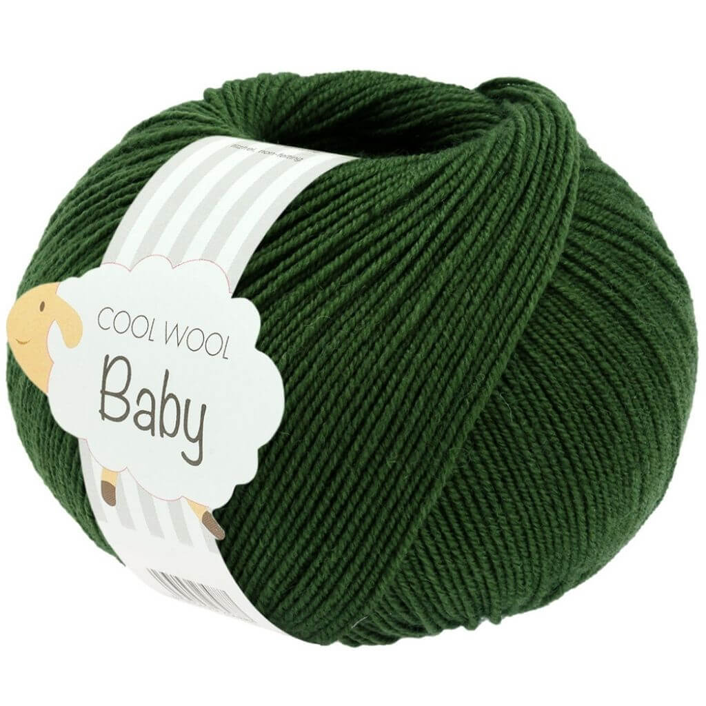 Lana Grossa Cool Wool Baby 50 g, Farbe 336 Dunkelgrün – Schurwolle bei Lieblingsgarn