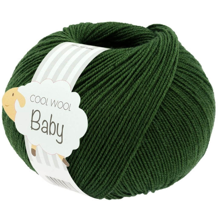 Lana Grossa Cool Wool Baby 50 g, Farbe 336 Dunkelgrün – Schurwolle bei Lieblingsgarn