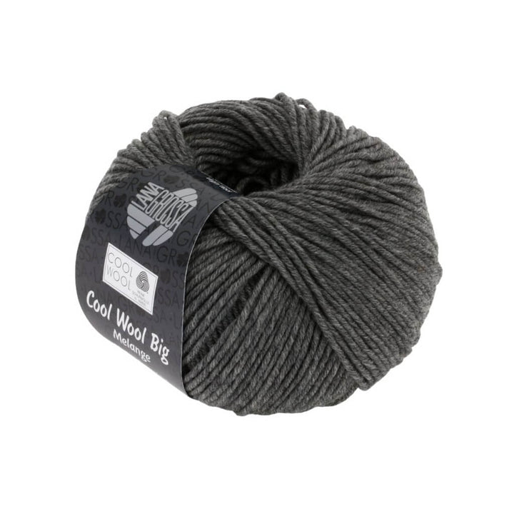 Lana Grossa Cool Wool Big, Farbe 617 Dunkelgrau meliert – Merino und Schurwolle bei Lieblingsgarn