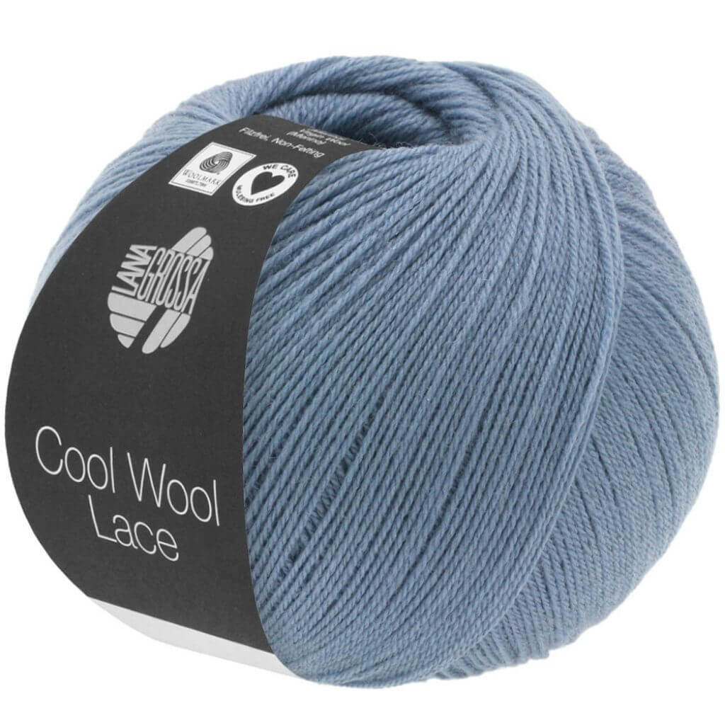 Lana Grossa Cool Wool Lace, Farbe 2 Taubenblau – Merino bei Lieblingsgarn