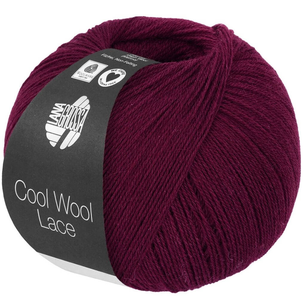 Lana Grossa Cool Wool Lace, Farbe 60 Bordeaux – Merino bei Lieblingsgarn