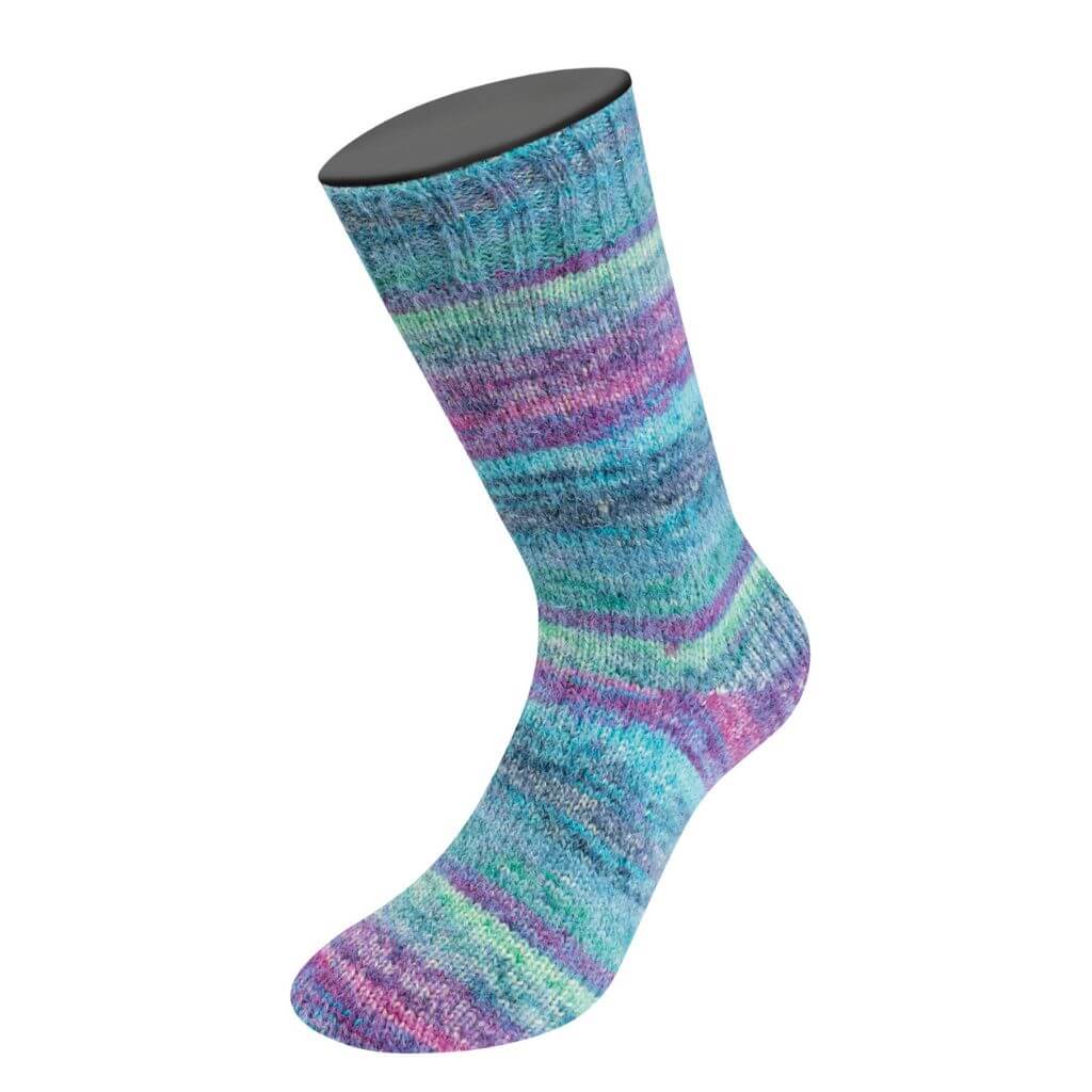 Lana Grossa Cosy Socks Dream, Farbe 255 Blaugrau/Petrol/Türkis/Blau /Rotviolett/Hellblau/ Jeans/Jade bei Lieblingsgarn