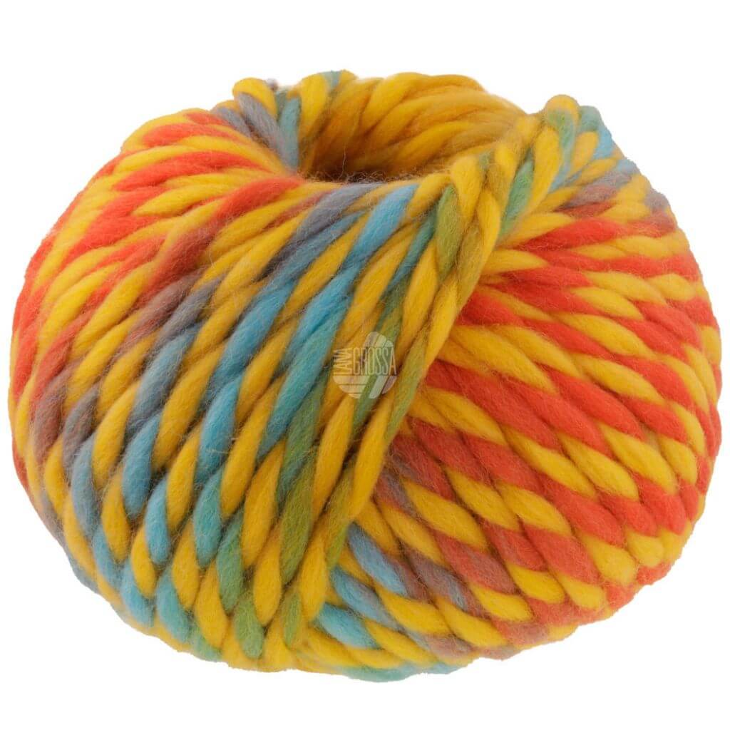 Lana Grossa Dolce, Farbe 10 Gelb/Hellpetrol/Rostorange/Senfgelb – Merino bei Lieblingsgarn