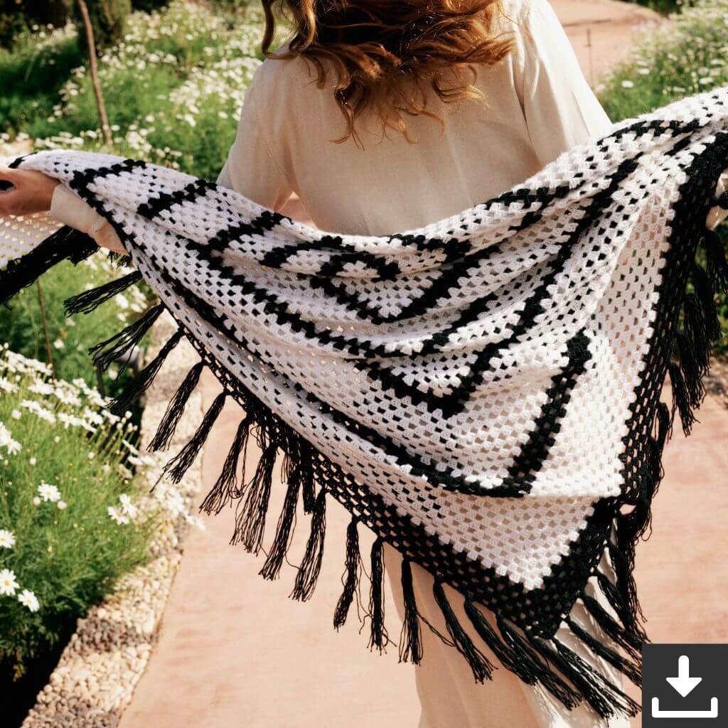 Lana Grossa Pattern Tuch mit Lochmuster Häkelanleitung - Lana Grossa (PDF) bei bei bei bei bei bei bei bei Lieblingsgarn