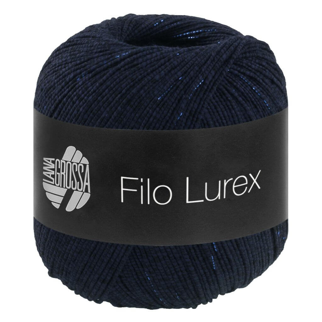 Lana Grossa Filo Lurex, Farbe 15 Nachtblau – Baumwolle und Synthetik bei Lieblingsgarn