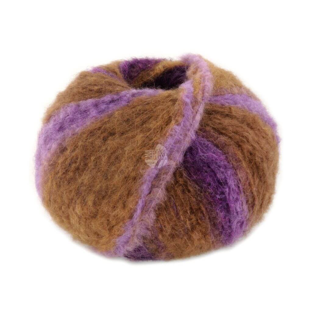 Lana Grossa Gigante, Farbe 4 Lila/Khaki/Umbra/Dunkelviolett/Graulila – Alpaka und Synthetik bei Lieblingsgarn