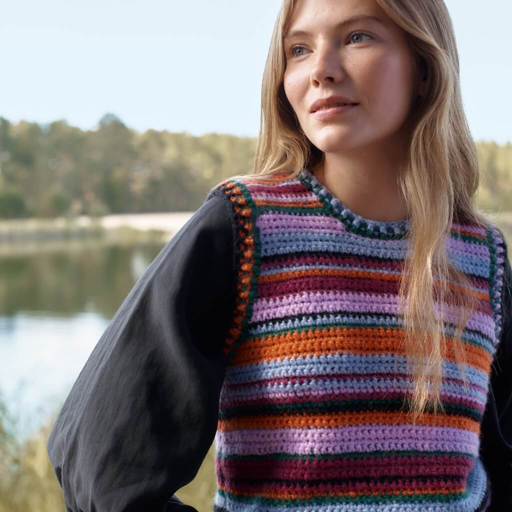 Lana Grossa Pattern Gestreifter Pullunder Häkelanleitung - Lana Grossa (Heft) bei bei bei bei bei bei bei bei Lieblingsgarn