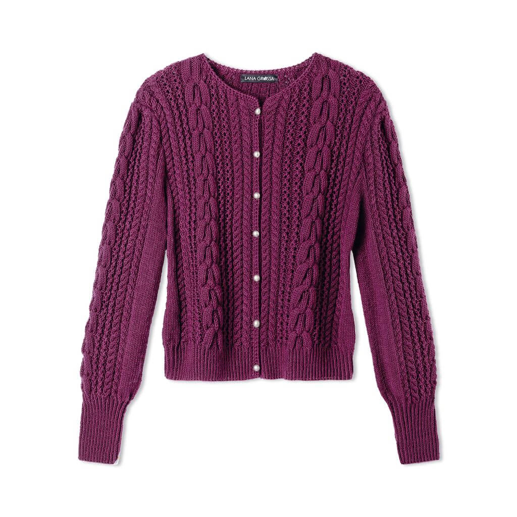 Lana Grossa Pattern Jacke Zopf-Lochmuster Strickanleitung - Lana Grossa (Heft) bei bei bei bei bei bei bei bei Lieblingsgarn