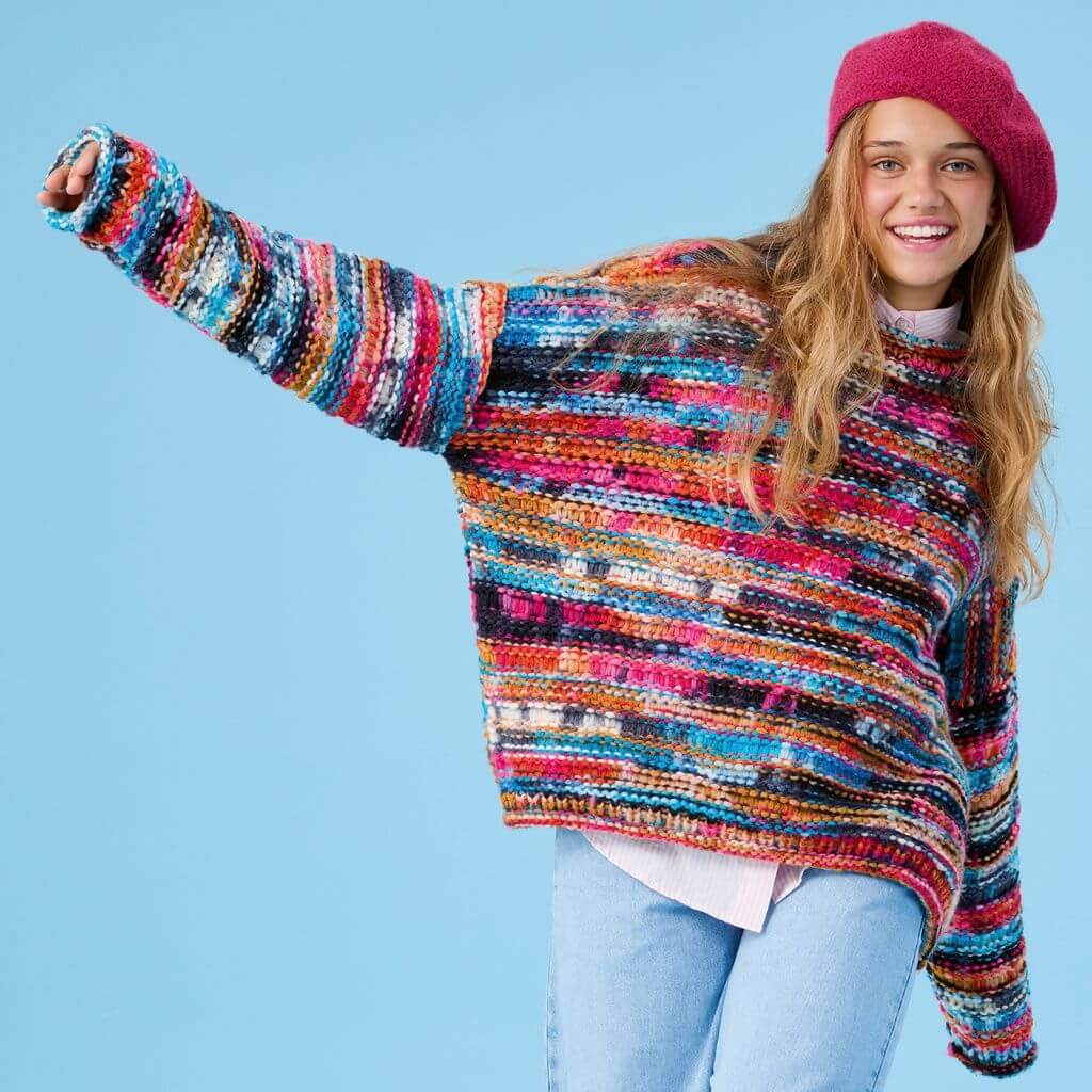 Lana Grossa Oversized-Pullover mit Fallmaschen Strickanleitung – Produktansicht bei bei bei bei bei bei bei bei Lieblingsgarn