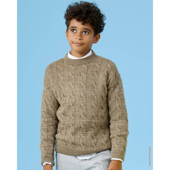 Lana Grossa Kinderpullover mit Zopfmuster Strickanleitung – Produktansicht bei bei bei bei bei bei bei bei Lieblingsgarn