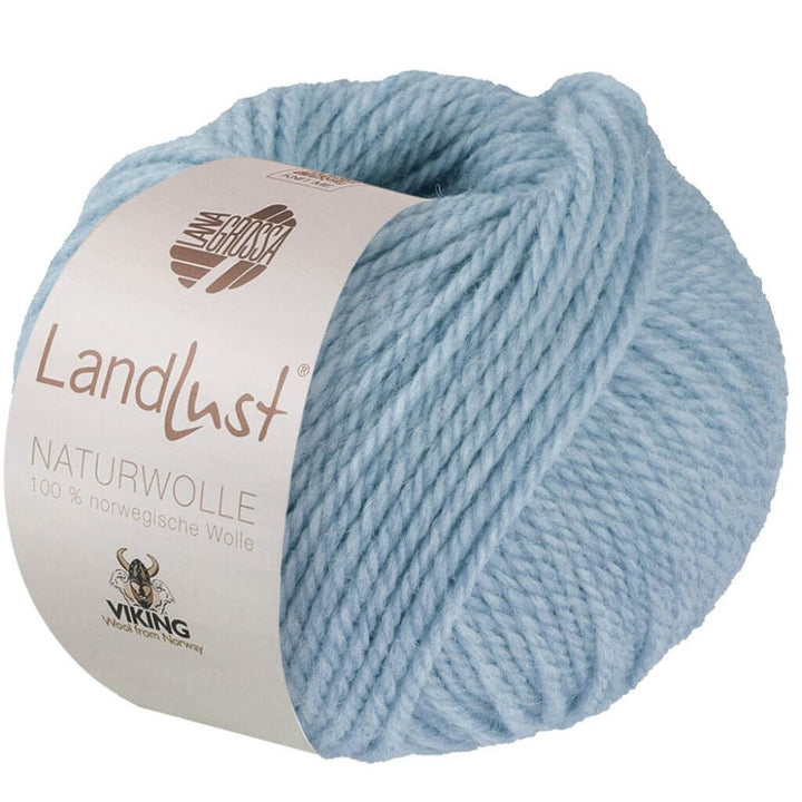 Lana Grossa Landlust Naturwolle, Farbe 6 Hellblau – Schurwolle bei Lieblingsgarn