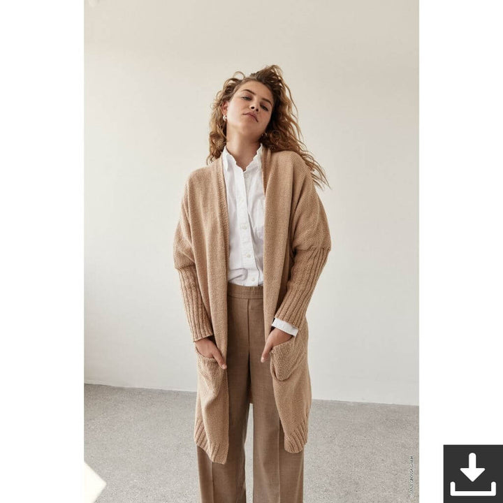 Lana Grossa Pattern Strickjacke Long Cardigan Strickset - Lana Grossa (PDF) bei bei bei bei bei bei bei bei bei Lieblingsgarn