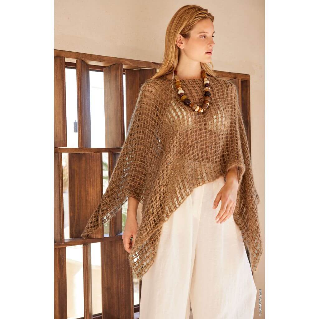 Lana Grossa Pattern Poncho Gittermuster Häkelanleitung - Lana Grossa (Heft) bei bei bei bei bei bei bei bei Lieblingsgarn
