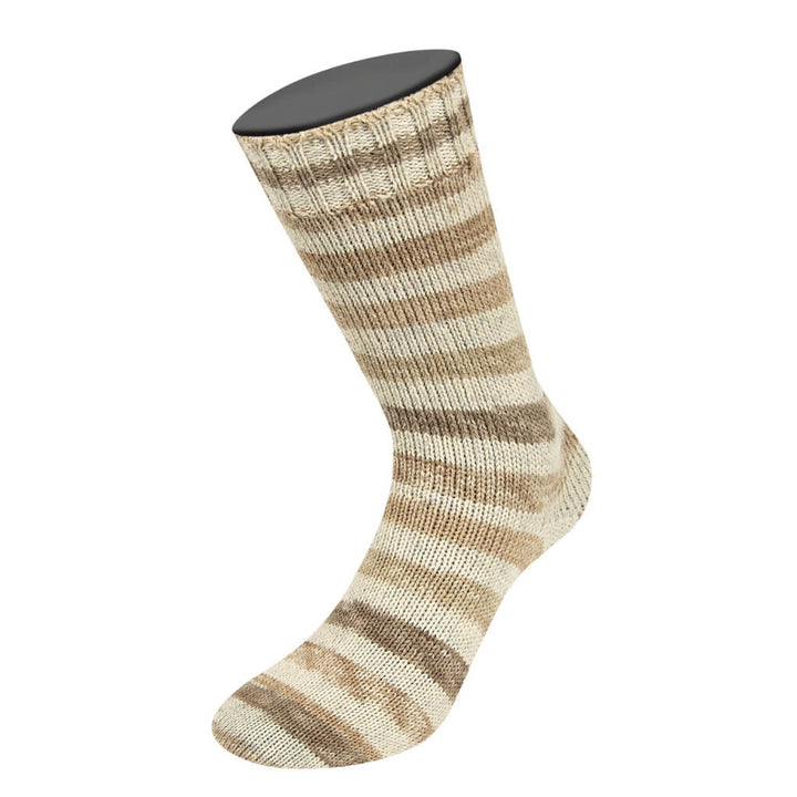 Lana Grossa Meilenweit 100 Alpaca Mix, Farbe 2305 Hellbeige/Kieselgrau/Camel/Graubraun – Alpaka und bei Lieblingsgarn