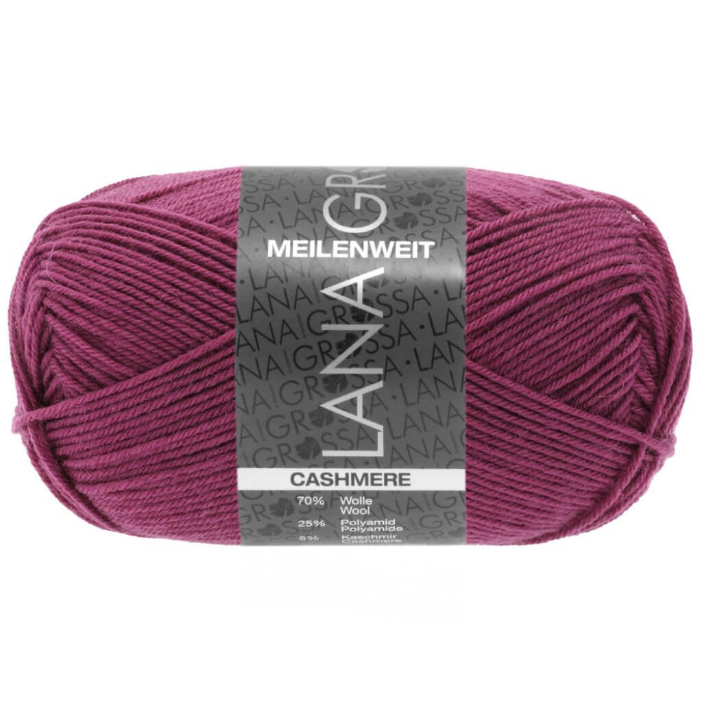 Lana Grossa Meilenweit 50 Cashmere, Farbe 52 Fuchsia – Kaschmir, Polyamid und Schurwolle bei Lieblingsgarn