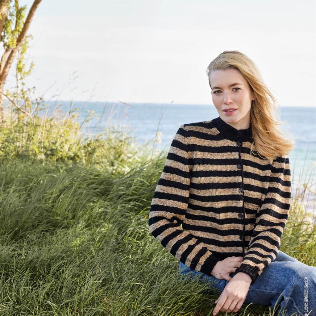 Lana Grossa Gestreifte Jacke Strickanleitung - Lana Grossa (Heft) bei bei bei bei bei bei bei bei bei bei Lieblingsgarn