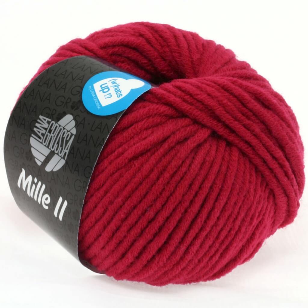 Lana Grossa Mille II 50g, Farbe 009 Weinrot – Acryl, Merino und Schurwolle bei Lieblingsgarn