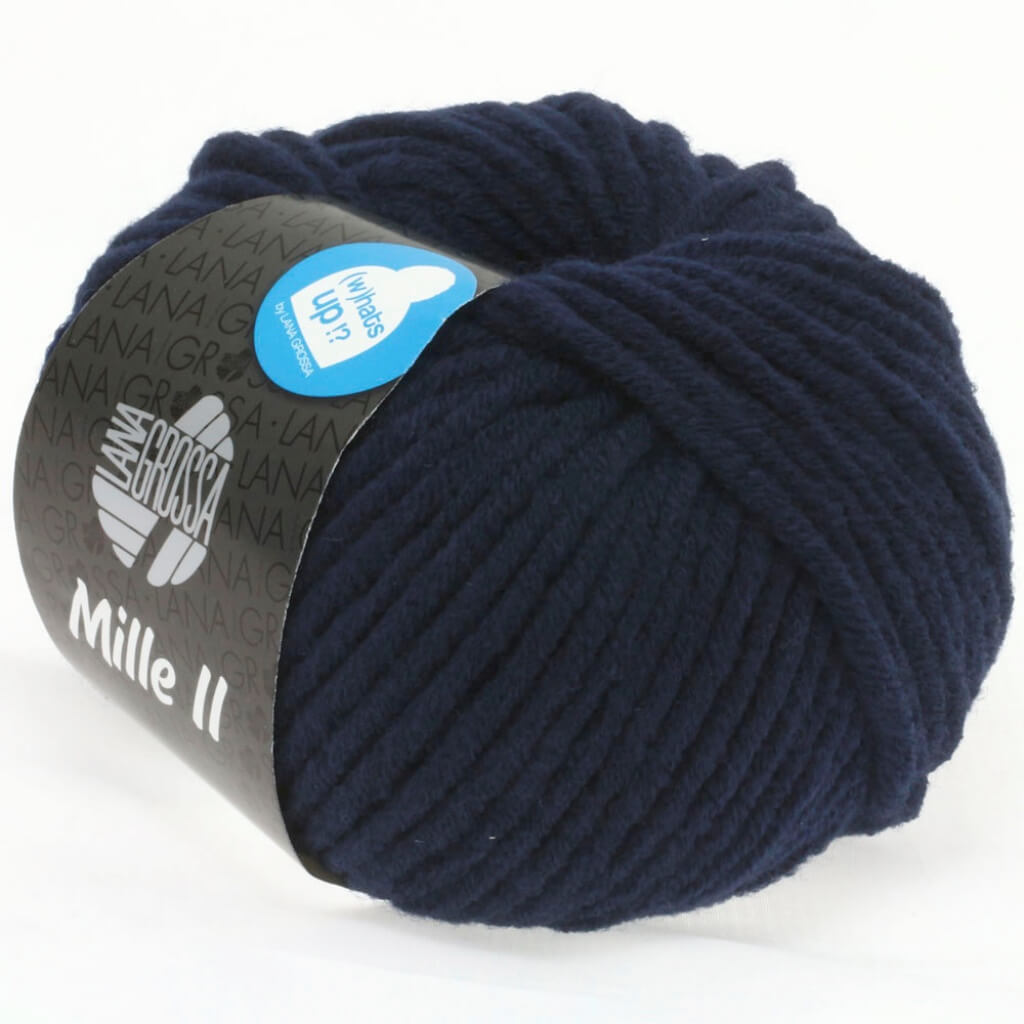 Lana Grossa Mille II 50g, Farbe 012 Nachtblau – Acryl, Merino und Schurwolle bei Lieblingsgarn