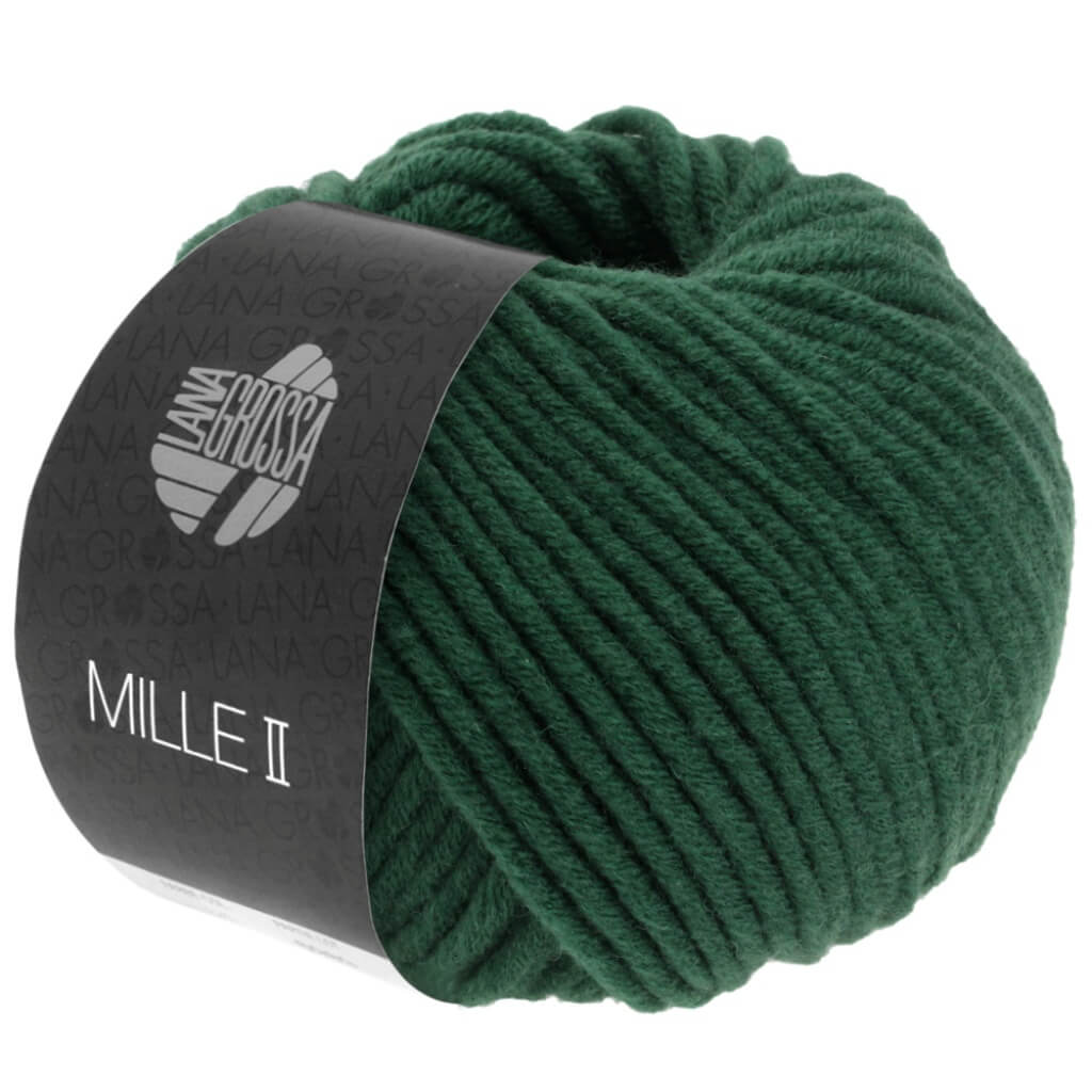 Lana Grossa Mille II 50g, Farbe 145 Flaschengrün – Acryl, Merino und Schurwolle bei Lieblingsgarn