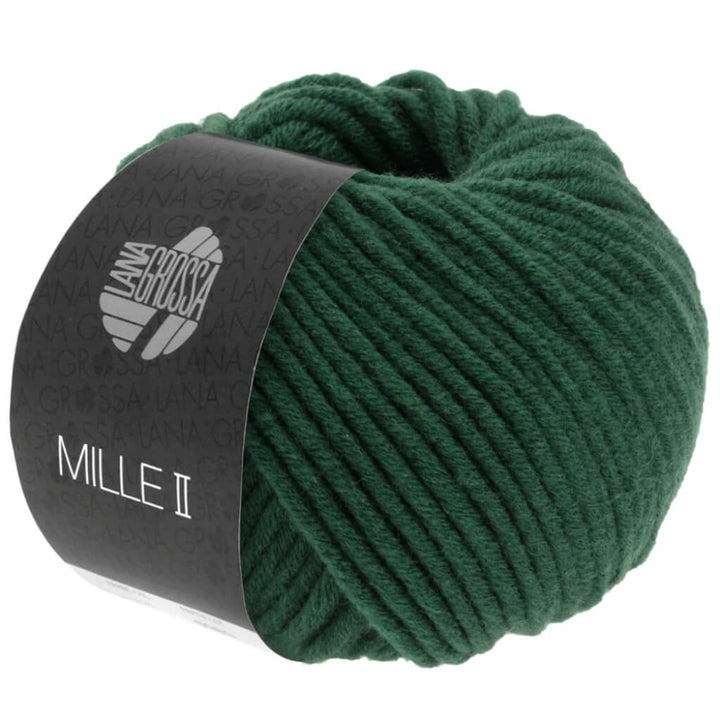 Lana Grossa Mille II 50g, Farbe 145 Flaschengrün – Acryl, Merino und Schurwolle bei Lieblingsgarn