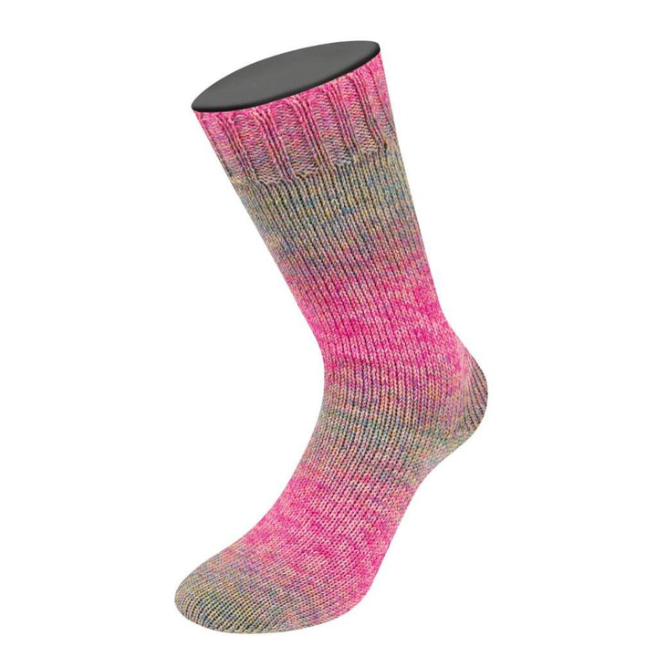 Lana Grossa Meilenweit 100 Merino Extrafein Shades, Farbe 7226 Pink/Apricot/Türkis/Hellgelb – Merino und bei Lieblingsgarn