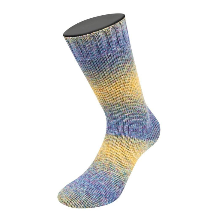 Lana Grossa Meilenweit 100 Merino Extrafein Shades, Farbe 7231 Vanille/Gelb/Türkis/Blau/Orchidee – Merino bei Lieblingsgarn