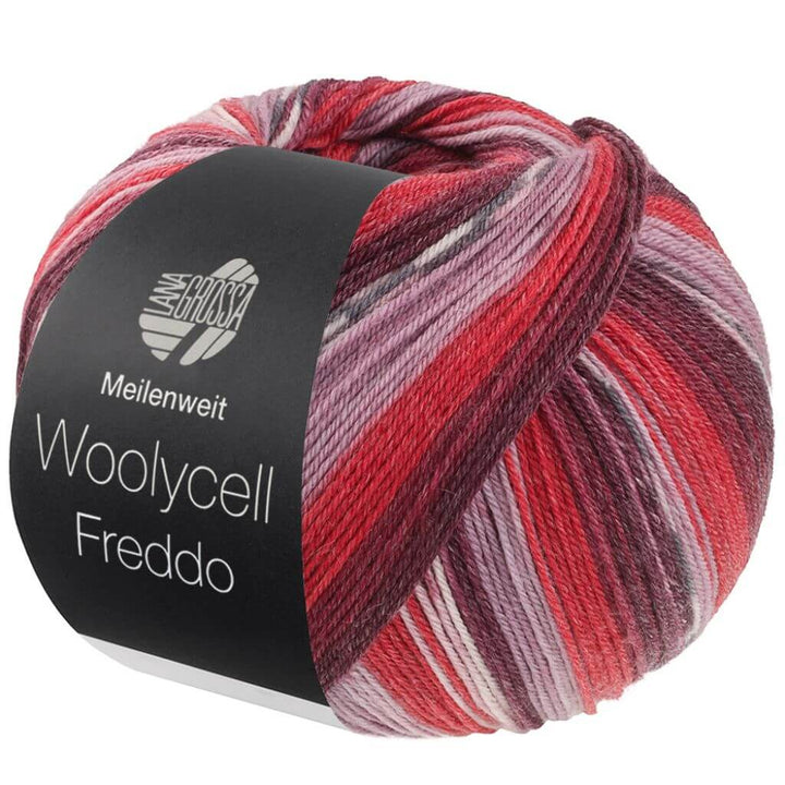 Lana Grossa Meilenweit 100 Woolycell Freddo, Farbe 6042 Schwarzrot/Burgund/Dunkelrot/Mauve/Antik bei Lieblingsgarn