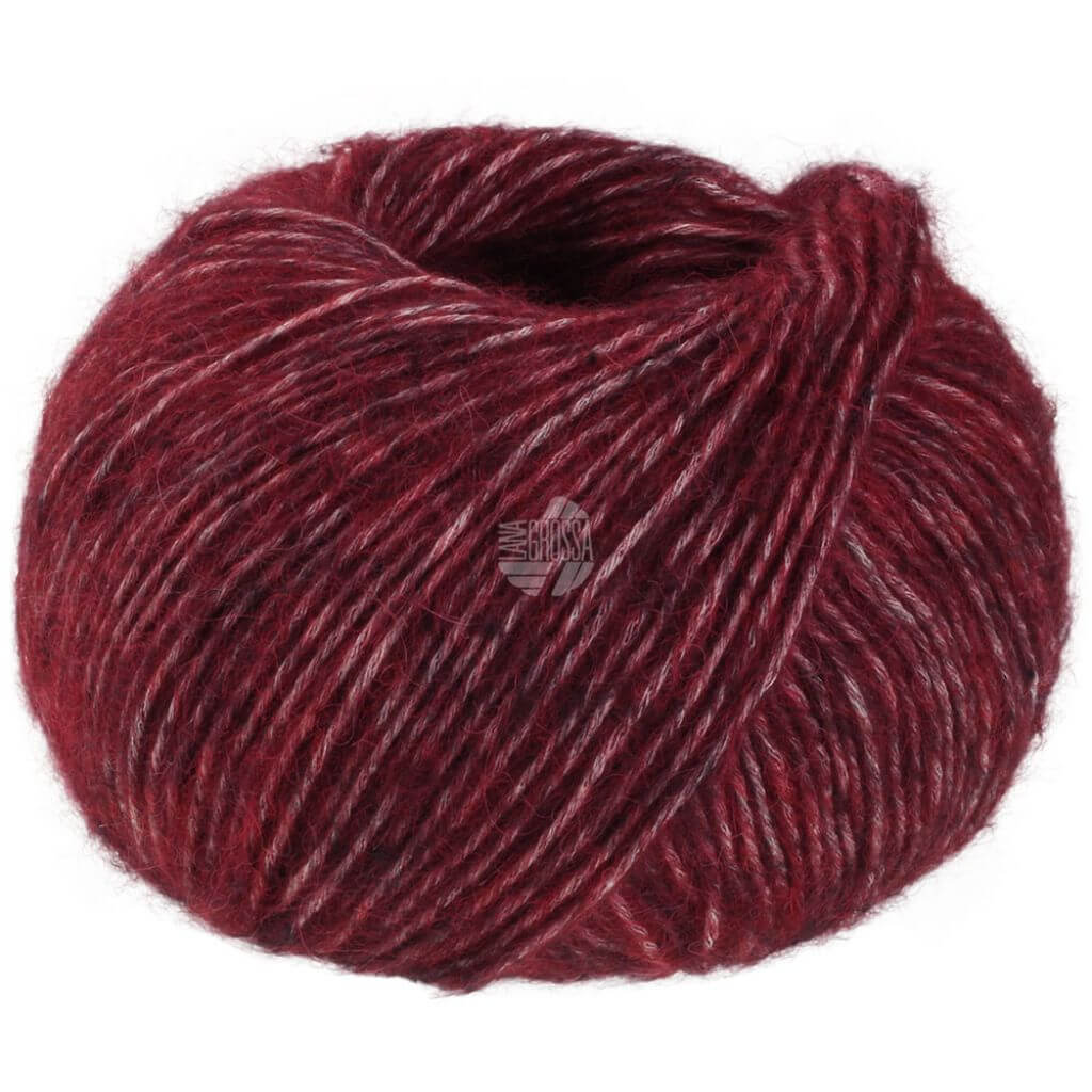 Lana Grossa Natural Alpaca Pelo, Farbe 30 Burgund meliert – Alpaka, Baumwolle und Merino bei Lieblingsgarn