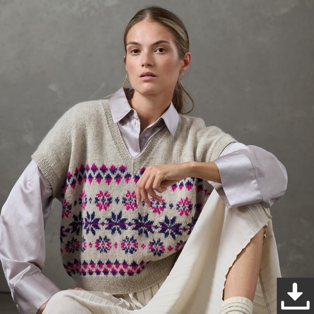 Lana Grossa Pattern Pullunder mit Norwegermuster Strickset - Lana Grossa (PDF) bei bei bei bei bei bei bei bei Lieblingsgarn