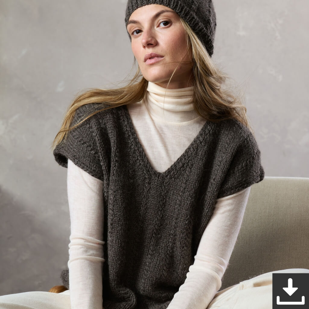 Lana Grossa Pattern Pullunder mit V-Ausschnitt Strickset - Lana Grossa (PDF) bei bei bei bei bei bei bei bei Lieblingsgarn