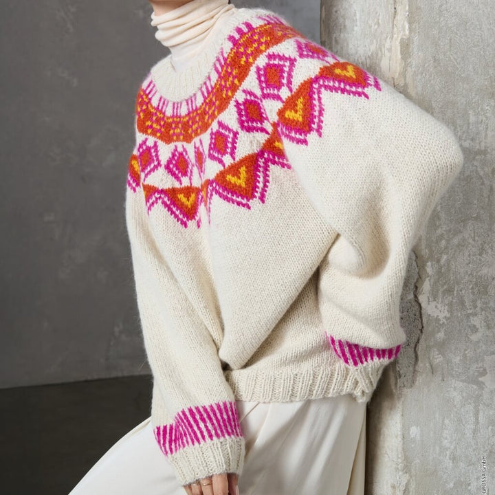 Lana Grossa Pattern Oversized Norweger-Pullover Strickset - Lana Grossa (PDF) bei bei bei bei bei bei bei bei Lieblingsgarn