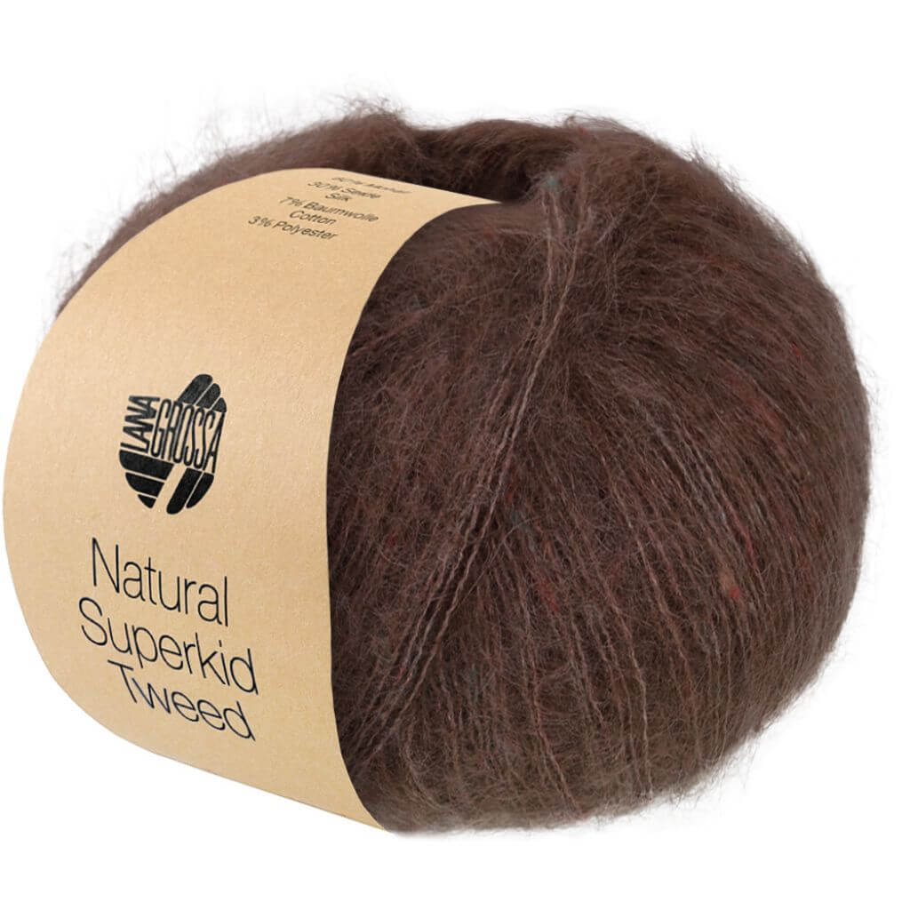 Lana Grossa Natural Superkid Tweed, Farbe 637 Nougat – Baumwolle, Mohair und Seide bei Lieblingsgarn
