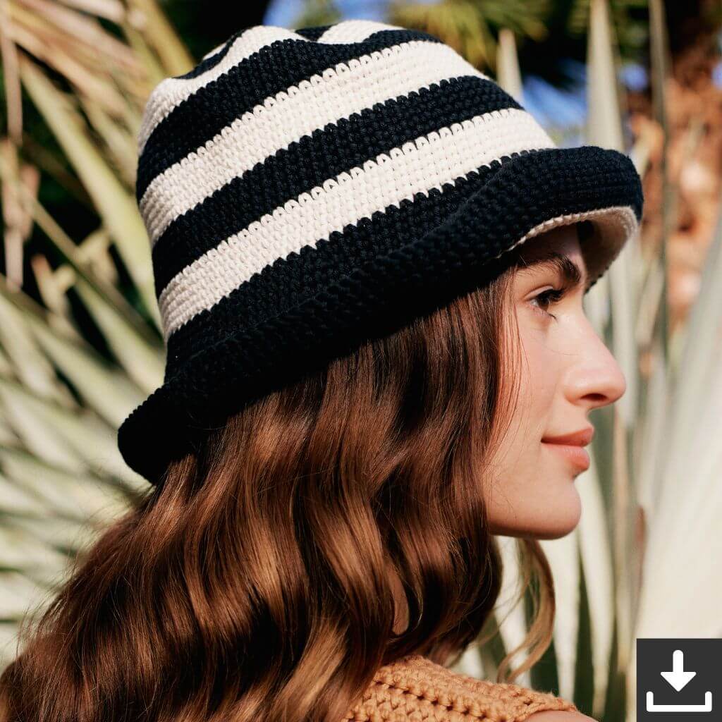 Lana Grossa Pattern Gestreifter Hut Häkelset - Lana Grossa (PDF) bei bei bei bei bei bei bei bei bei bei bei Lieblingsgarn