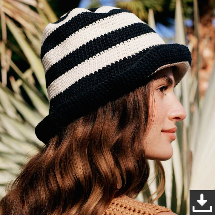 Lana Grossa Pattern Gestreifter Hut Häkelset - Lana Grossa (PDF) bei bei bei bei bei bei bei bei bei bei bei Lieblingsgarn