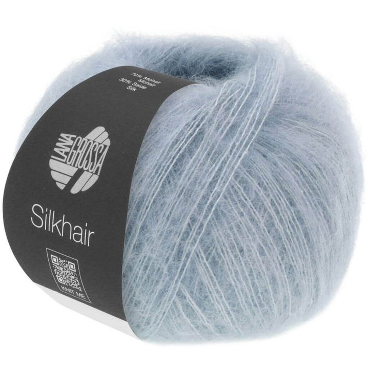 Lana Grossa Silkhair, Farbe 196 Graublau – Mohair und Seide bei Lieblingsgarn