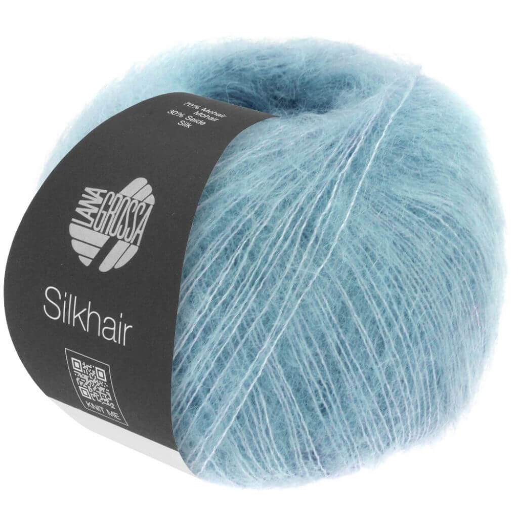Lana Grossa Silkhair, Farbe 201 Zartblau – Mohair und Seide bei Lieblingsgarn