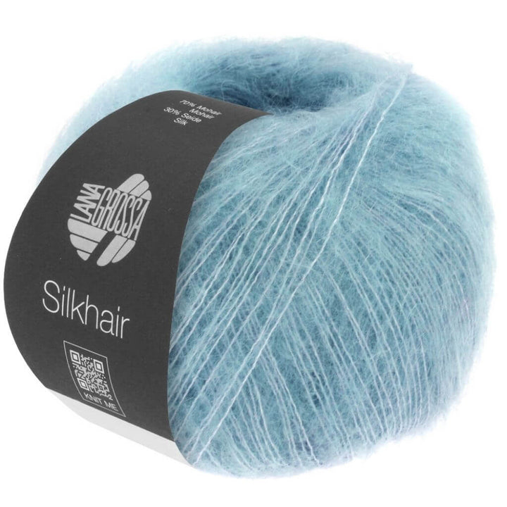 Lana Grossa Silkhair, Farbe 201 Zartblau – Mohair und Seide bei Lieblingsgarn