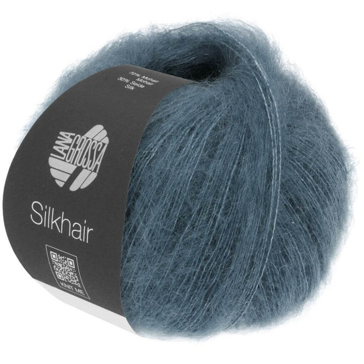 Lana Grossa Silkhair, Farbe 202 Rauchblau – Mohair und Seide bei Lieblingsgarn