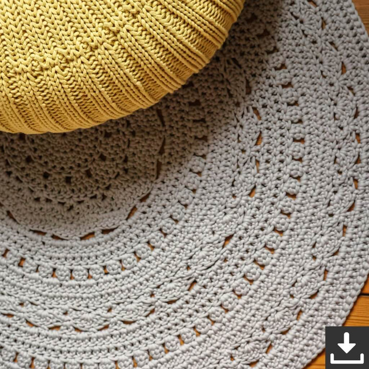 Lana Grossa Pattern Runder Teppich Häkelset - Lana Grossa (PDF) bei bei bei bei bei bei bei bei bei bei bei Lieblingsgarn