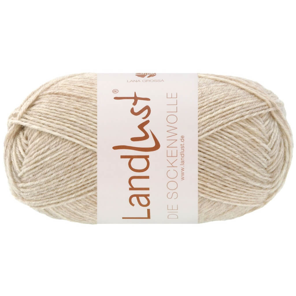 Lana Grossa Landlust die Sockenwolle Mélange, Farbe 1608 Natur Meliert – Merino, Schurwolle und Synthetik bei Lieblingsgarn