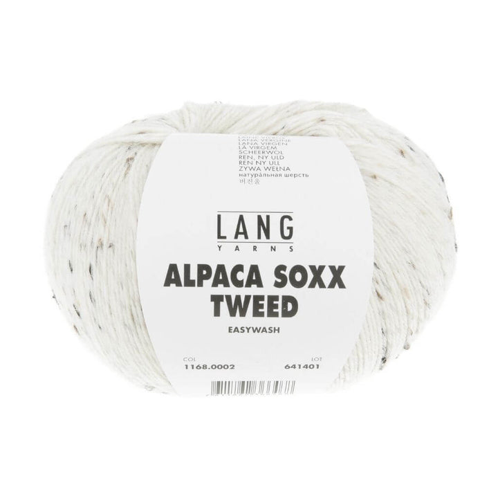 Lang Yarns Alpaca Soxx Tweed, Farbe 002 Offwhite – Alpaka, Schurwolle und Synthetik bei Lieblingsgarn