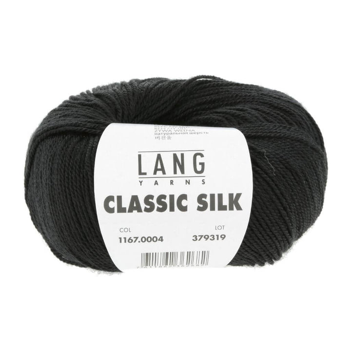 Lang Yarns Classic Silk, Farbe 004 Schwarz – Merino und Seide bei Lieblingsgarn