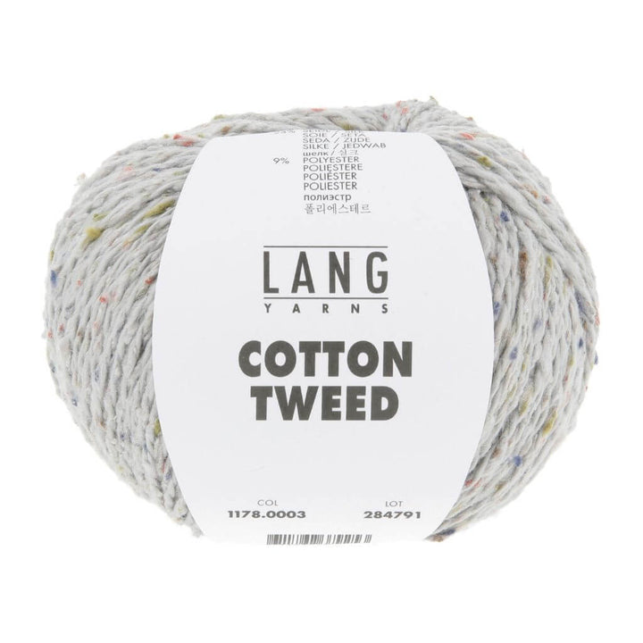 Lang Yarns Cotton Tweed, Farbe 003 Hellgrau – Baumwolle, Seide und Synthetik bei Lieblingsgarn