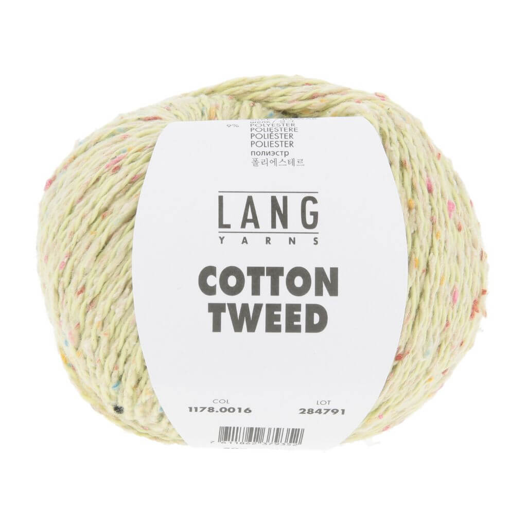 Lang Yarns Cotton Tweed, Farbe 016 Hellgrün – Baumwolle, Seide und Synthetik bei Lieblingsgarn
