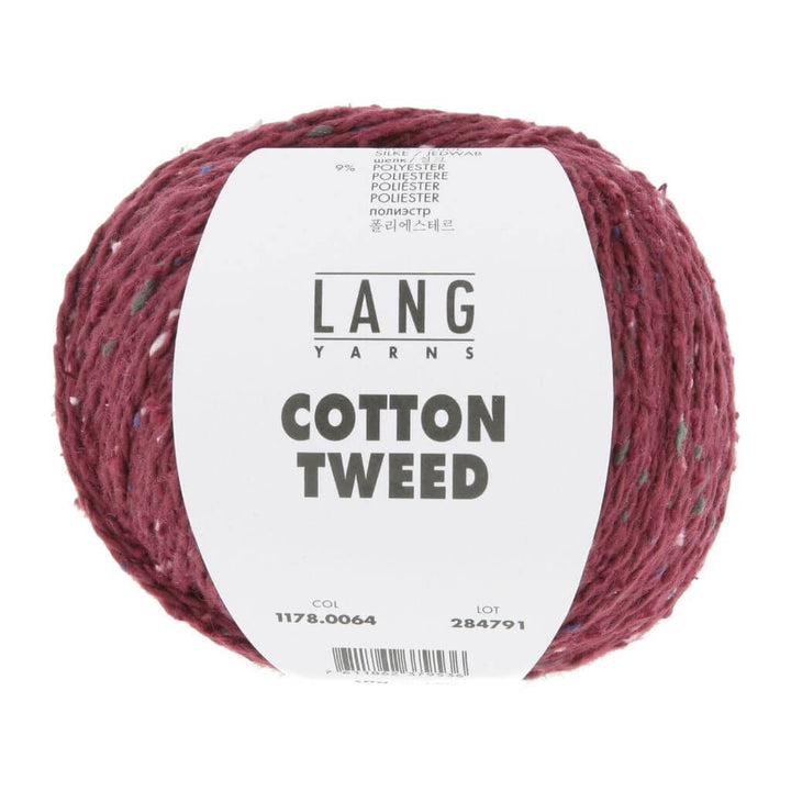 Lang Yarns Cotton Tweed, Farbe 064 Bordeaux – Baumwolle, Seide und Synthetik bei Lieblingsgarn