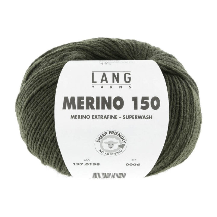 Lang Yarns Merino 150, Farbe 198 Olive Dunkel – Merino bei Lieblingsgarn