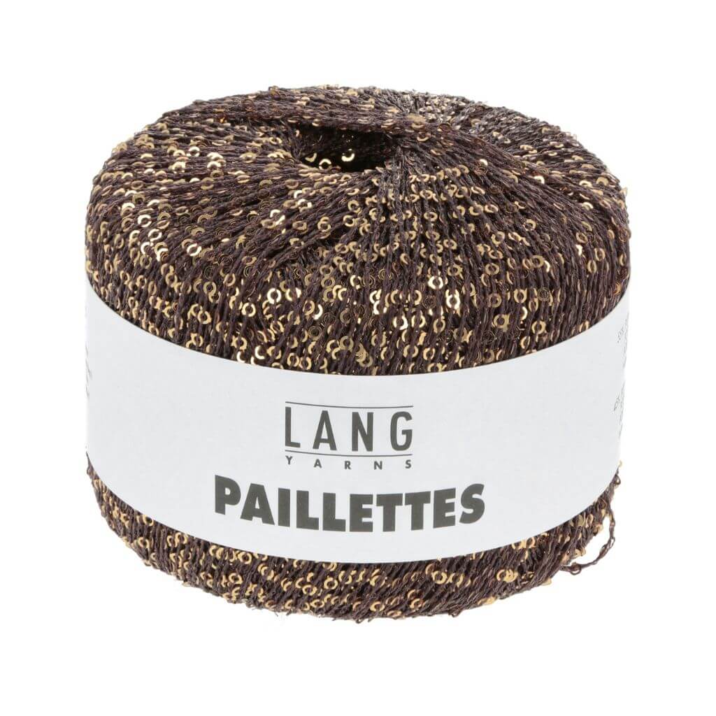 Lang Yarns Paillettes, Farbe 068 Braun/Gold – Synthetik bei Lieblingsgarn