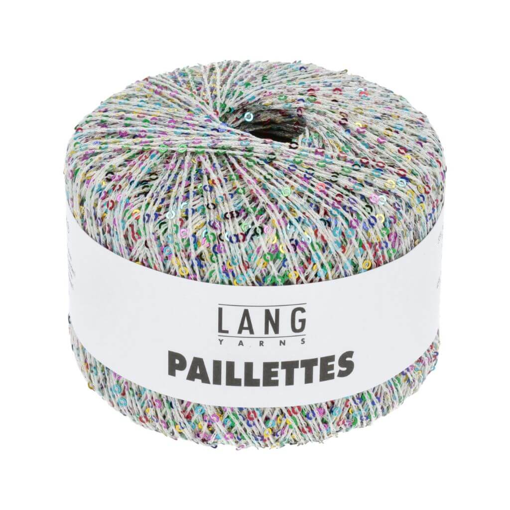 Lang Yarns Paillettes, Farbe 101 Weiss/Bunt – Synthetik bei Lieblingsgarn